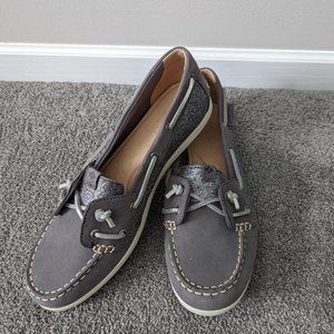 Sperry Top-Sider Boat Shoes Gray Glitter - Size 8.5